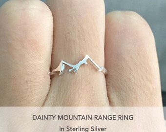 Mountain Range Ring, Mountain Ring, Silver Mountain Ring, Nature Ring, Mountain Are Calling, Nature Lover Gift, Dainty Ring, Mountain, Gift