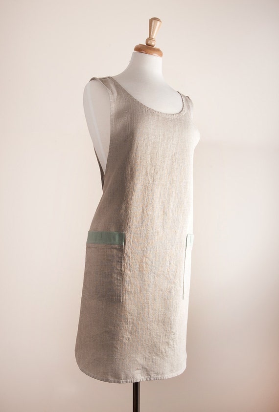 Linen Apron Crisscrossed apron Japanese style apron 100