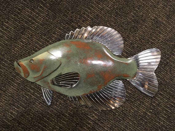 Crappie metal fish 20in wall Art sculpture Lake Cabin Cottage