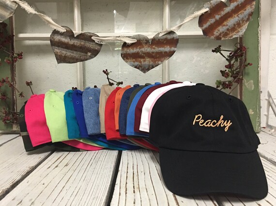 PEACHY Baseball Hat Low Profile Embroidered Baseball Caps Dad Hats Peach Thread
