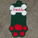 Crochet Dog Stocking Personalized Green and Red