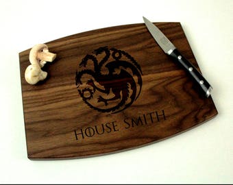 Game of Thrones Cutting Board, GOT cutting board,House Targaryen, Westeros, Game of thrones gift, GOT fan, Gift for him, Gift for her,