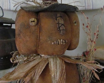 Primitive Folk Art Standing Pumpkin Doll PDF E-Pattern