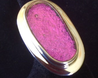 Dichroic Glass and Sterling Silver Ring