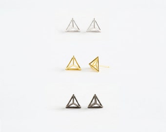 Triangle Earrings/Geometric Earrings/3D Printed Jewelry/Sterling Silver