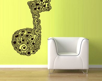rvz2457 Wall Vinyl Decal Sticker Note Music Audio
