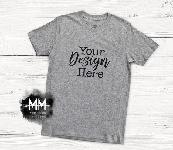 Download Gray T-Shirt Mockup Gray Shirt Flat Lay Display Short Sleeve