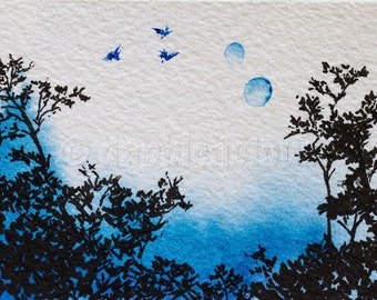 Pandora, Avatar Series - ACEO sized, original painting by dabblelicious