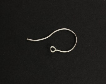 Fine Silver (.999) Thai Hill Tribe, Round Ear Wire w/ Bail, Jewelry Component, 1 Piece (HT/6824)