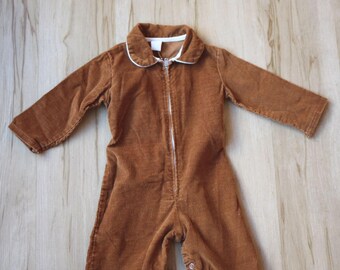 Vintage Brown Corduroy Jumpsuit Size 1