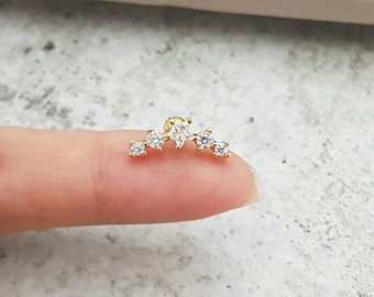 Cartilage earring/Earrings/Piercing/Tragus Earring/Tragus Piercing/Cartilage piercing/Tragus stud/Helix Earring/conch earring/CZ bar earring