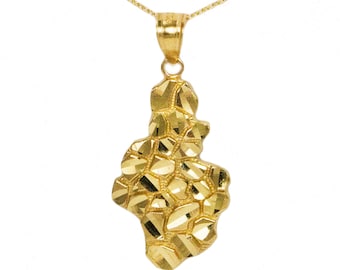 14k Yellow Gold Nugget Necklace