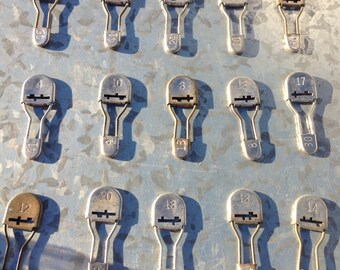 Vintage Metal Numbered Laundry Pins