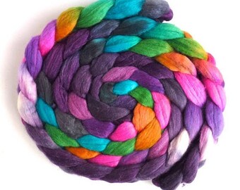 Marin's Pencils, Polwarth/Silk Roving - Handpainted Spinning or Felting Fiber