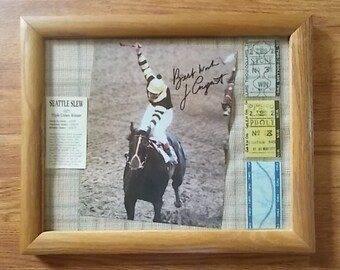 Seattle Slew~Uncashed Original Triple Crown Tickets~1977~Thoroughbred~Horse Racing~Autograph~Jean Cruguet~Jockey~