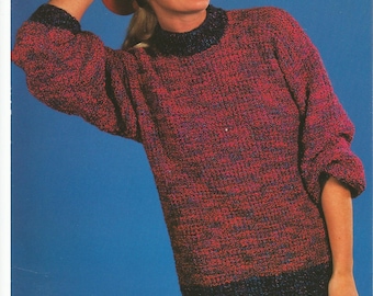 Original Vintage Ladies Sweater Knitting Pattern.