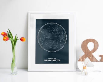 Personalised Constellation 'The Day I Met You' Art Print for Wedding or Anniversary Gift - Digital Download