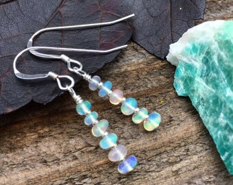 Ethiopian Opals . Sterling Silver . Earrings