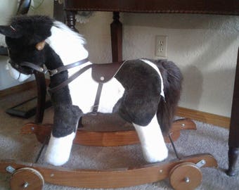 chrisha playful plush rocking horse