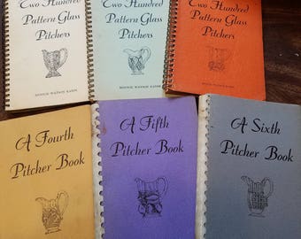 Attention Rare Glass Pitcher collectors! Complete six book Glass Pitcher Guide set by Millie Watson Kamm with illustrations!