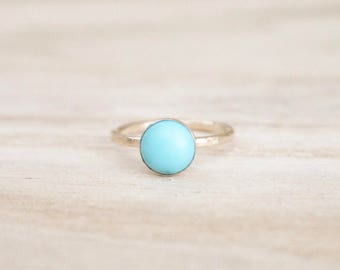 Turquoise shimmer stacking ring, turquoise stacking ring, stacking ring, gold ring, dainty gold ring, turquoise ring, gold stacking ring