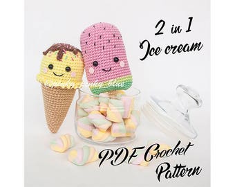 2 in 1 Ice Creams Crochet Pattern