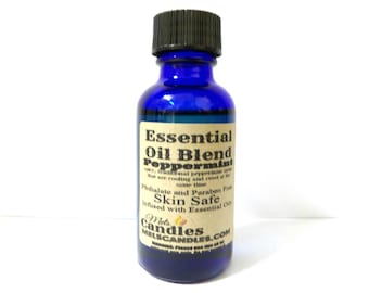 Peppermint 1oz / 29.5ml Blue Glass Bottle of Skin Safe Fragrance Oil -Perfect for candle & Soap Makers