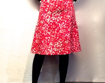 Tulip red Japanese printed cotton skirt