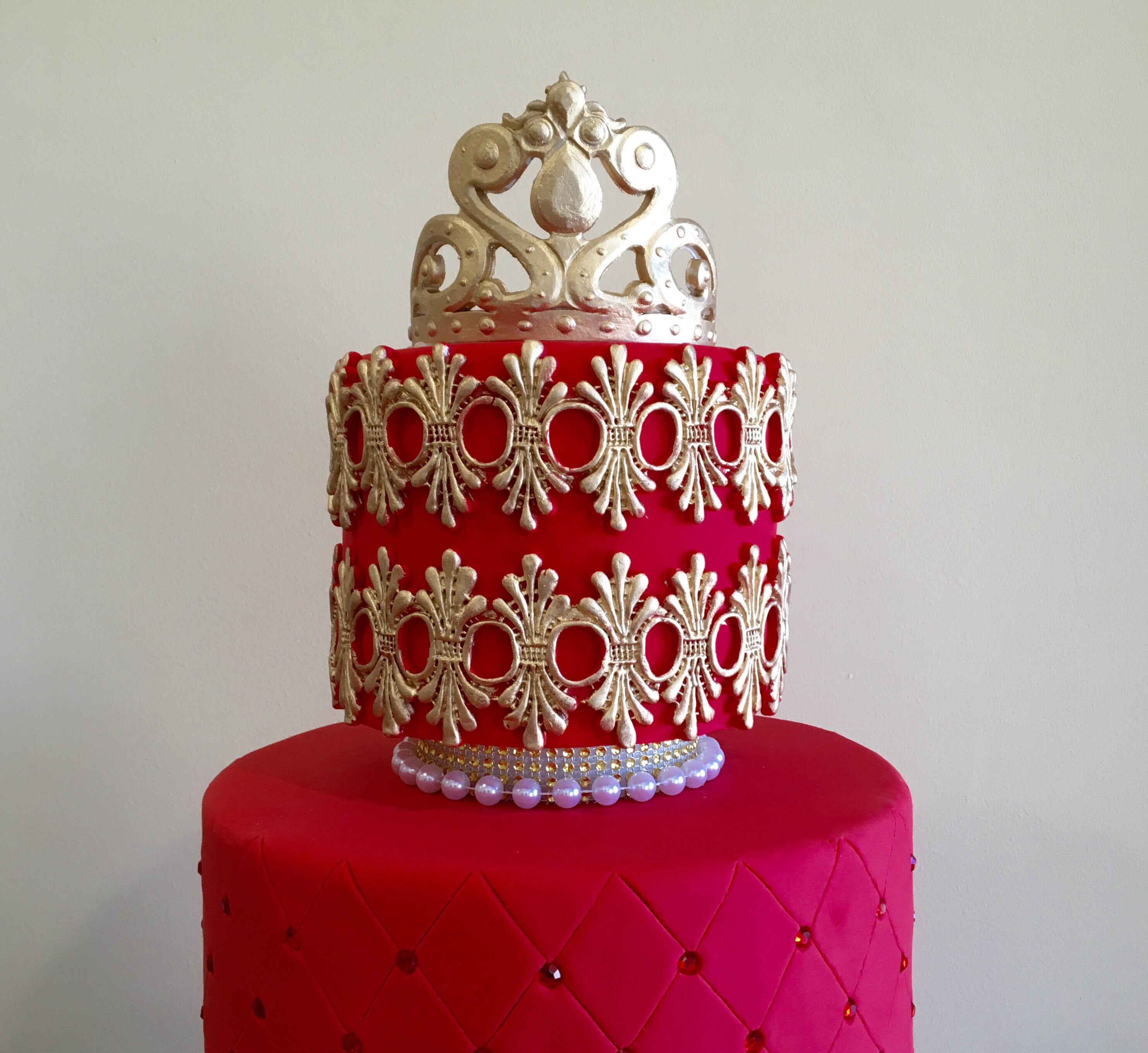 Fondant Gold Tiara Crown Cake Topper for your Princess Cakes