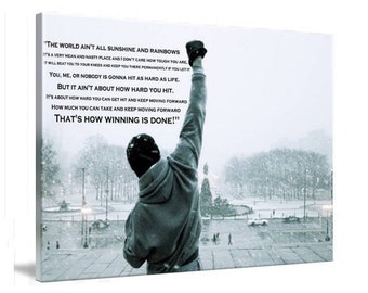Rocky Balboa Movie Framed Canvas Art Picture 12" x 8" Ready To Hang