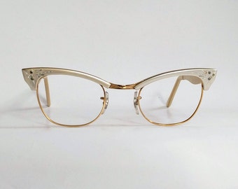 Quality, NOS, Vintage 1950s/1960s 12kgf Gold 'Avian' Eyeglasses Manufactured in the USA by Styl-Rite Optical