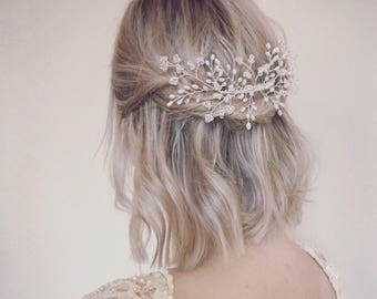 Bridal hair comb, wedding headpiece, Swarovski crystal freshwater pearl comb, pearl vine, silver, gold, rose gold, bride hair accessories