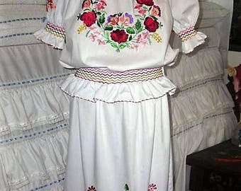 Traditional Kalocsa Hungarian Hand Embroidered folk art custom size
