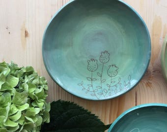 Ceramic Saucer with flowers