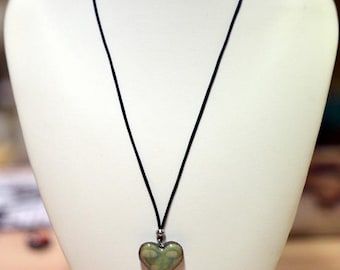 Green ceramic Heart Necklace