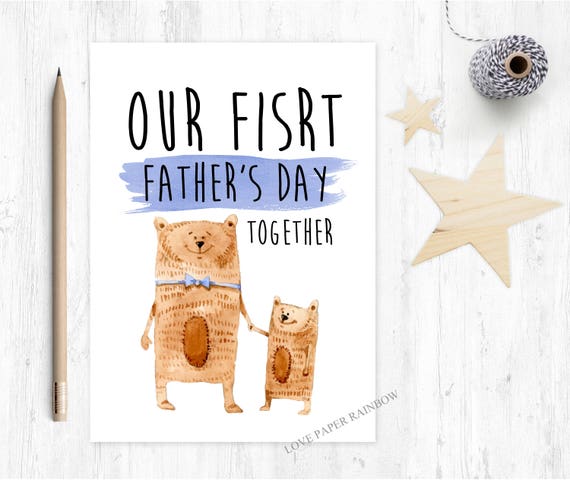 first father's day card, 1st father's day card, bear father's day card, cute first father's day card