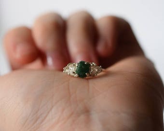 Emerald ring, Emerald, May birthstone, Raw emerald ring, Natural emerald ring, Emerald engagement ring, Size 6 engagement ring, Bohemian