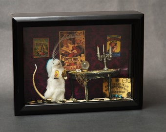 Fortune Teller Taxidermy Mouse Diorama