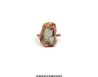 Raw Smoky Quartz in Matrix Ring (Size 7.25) electroformed jewelry, copper jewelry, crystal jewelry, natural crystal, smoky quartz jewelry