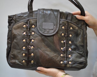 Vintage LEATHER BAG...(081)