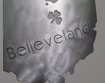 Believeland Cleveland Home Steel Wall Decor