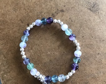 Purples & Greens Sea Glass Bracelets