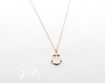 Rose Gold Anchor Necklace, Anchor Necklace, Dainty Necklace, Best Friend Necklace, Bridesmaid Necklace, Mother's Day Gift