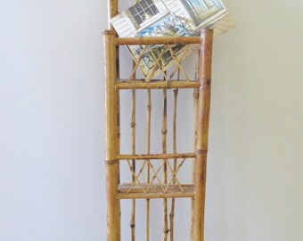 Vintage Bamboo Wall Letter Holder - Card Holder - Rattan Storage
