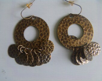 Earrings metal Bohemian style bronze
