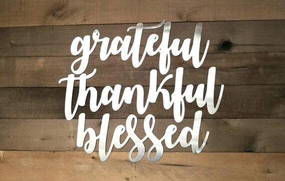 Download Grateful Thankful Blessed Metal Word Art Grateful Sign