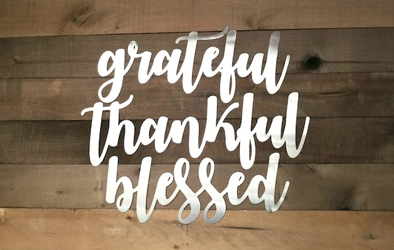 Download Grateful Thankful Blessed Metal Word Art Grateful Sign