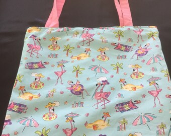 Tote bag, beach bag, flamingo beach bag, wet bag, flamingo,book bag, gym bag, sport bag
