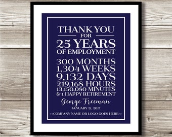 10 Year Work Anniversary Print gift digital print