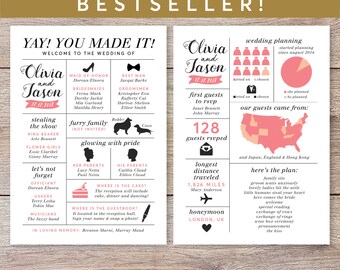 Infographic Wedding Program, Fun Wedding Program, Printable Wedding Program, Unique Program, Modern Program, Digital Download